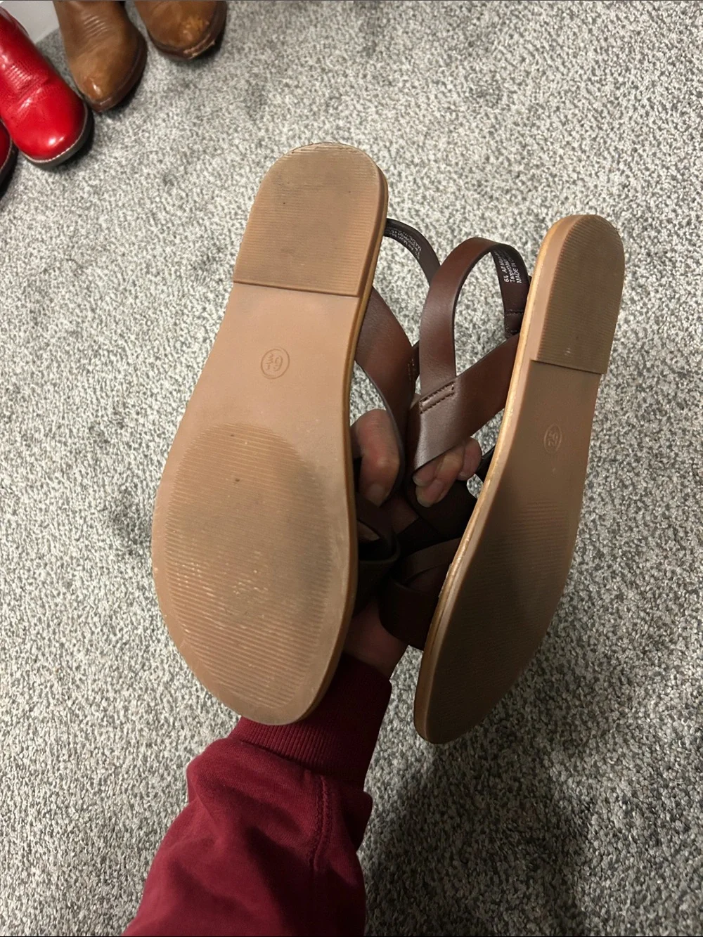 a new day Brown Strappy Flat Sandals